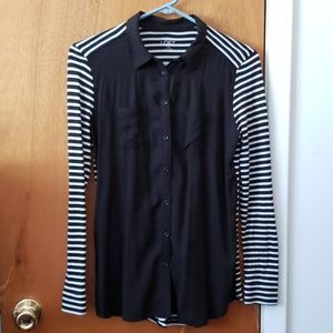 LOFT Button Up Tunic Blouse